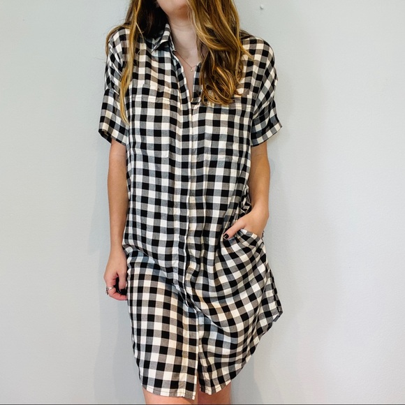 Madewell gingham button down pocket dress XS - Picture 3 of 9